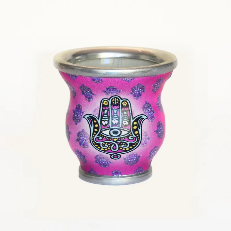 Fuchsia Hamsa Glass Mate Cup