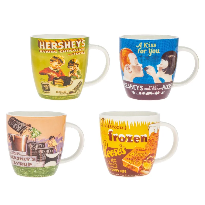 Hershey's Chocolate Vintage Mugs, Set of 4