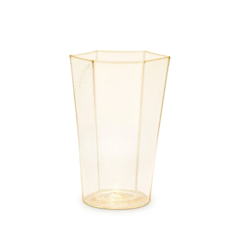 Hex Water Glass - Gold