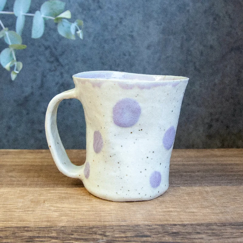 Hiroshi Hirai: Heart Shaped Mug Cup, Purple Accents