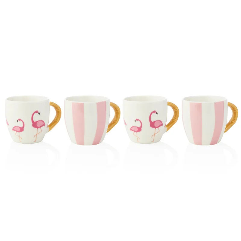 Jill Zarin Flamingo Espresso Mug, Set of 4