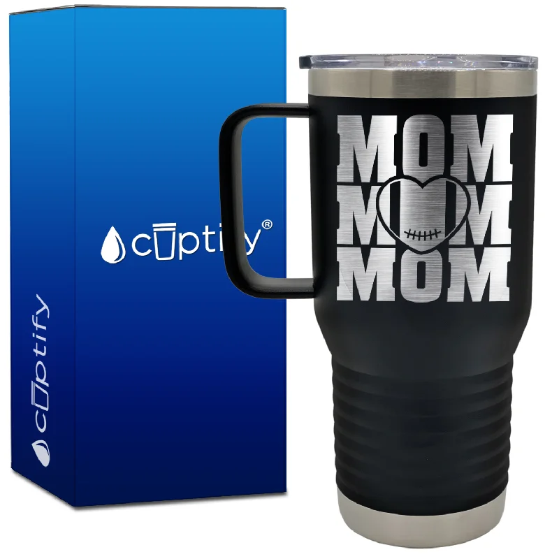 Mom Mom Mom Football 20oz Football Travel Mug