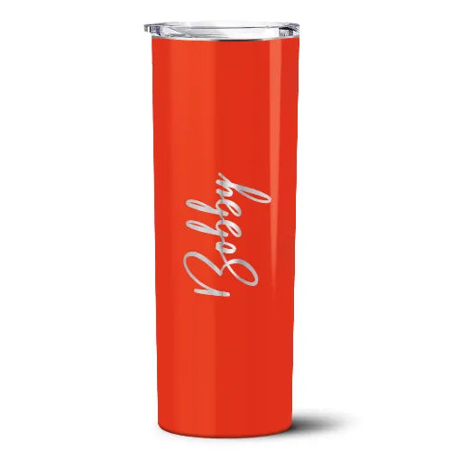 Personalized Orange Gloss Skinny Tumbler