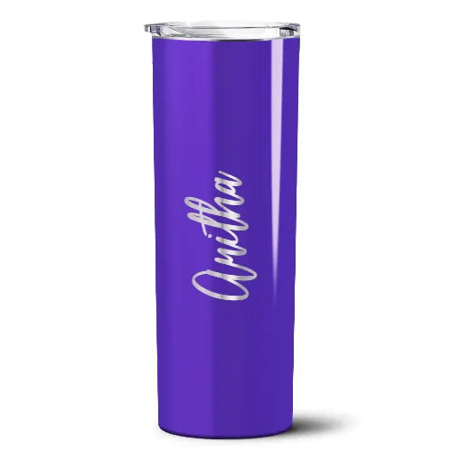 Personalized Purple Gloss Skinny Tumbler