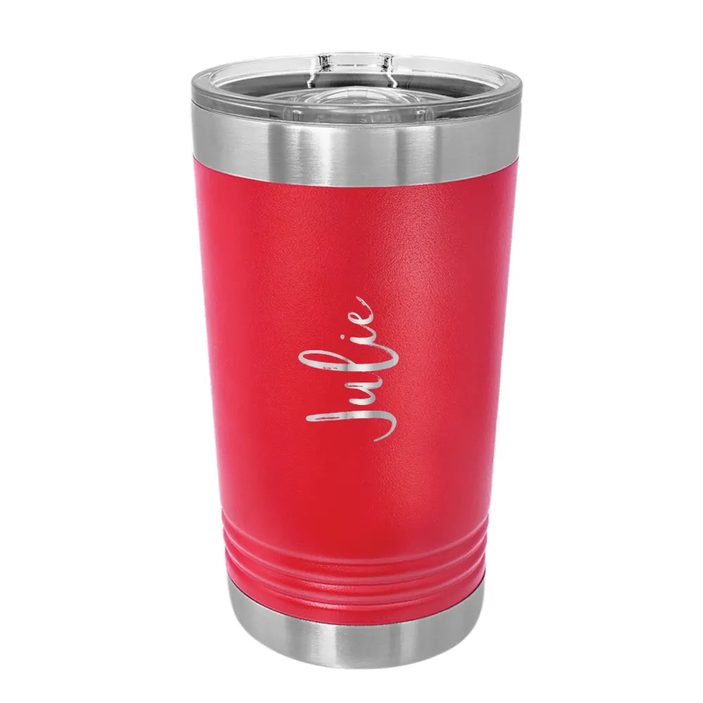 Personalized Red 16oz Engraved Pint Tumbler