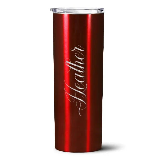 Personalized Translucent Red Skinny Tumbler