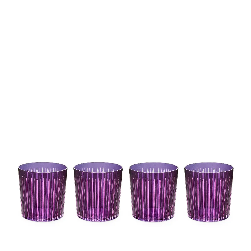 Prism Double Old Fashioned Glasses - Purple(Set of 4)