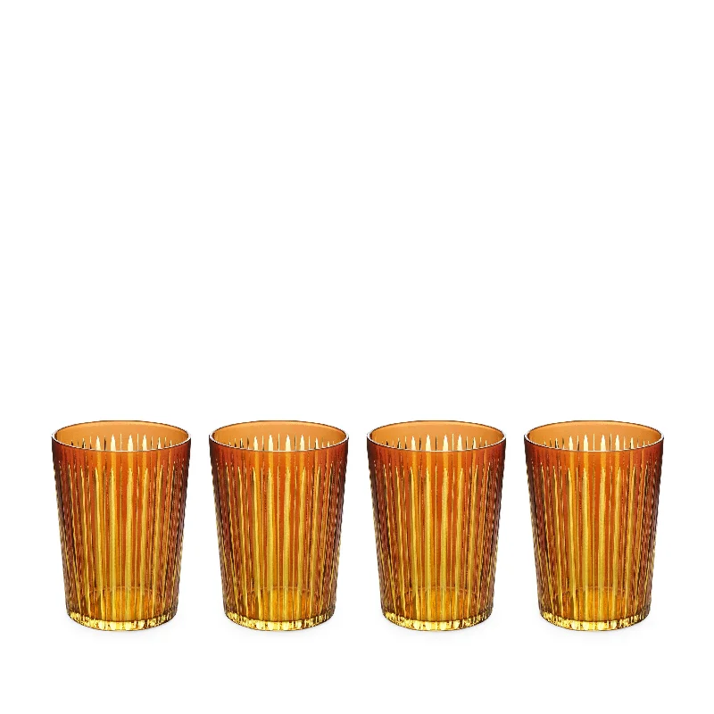 Prism Highball Glasses - Amber (Set of 4)