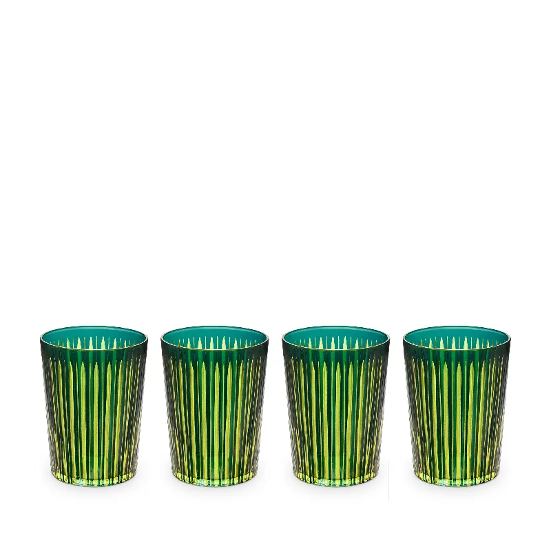 Prism Highball Glasses - Green (Set of 4)