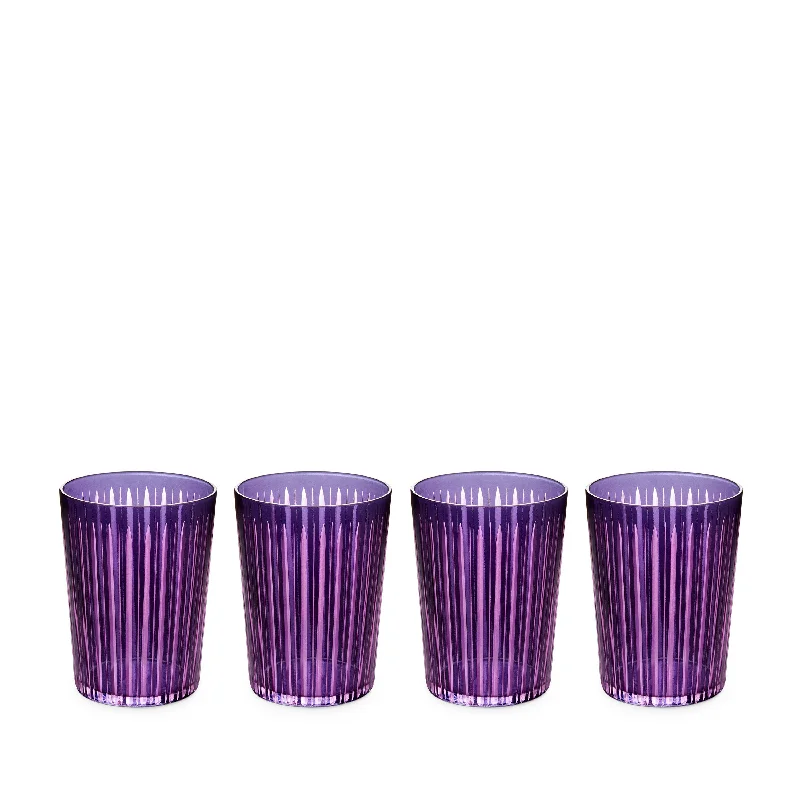 Prism Highball Glasses- Purple (Set of 4)