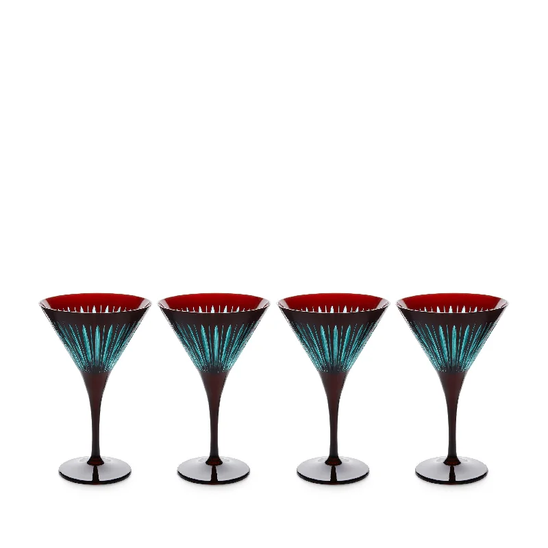 Prism Martini Glasses - Bordeaux (Set of 4)