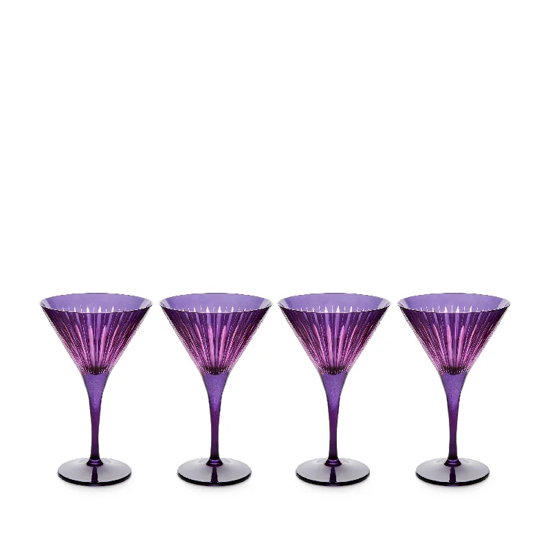 Prism Martini Glasses - Purple (Set of 4)