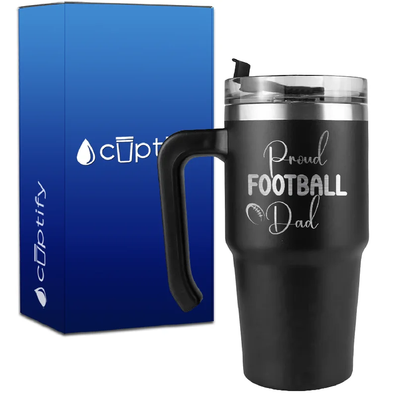 Proud Football Dad on 20oz Football Travel Mug