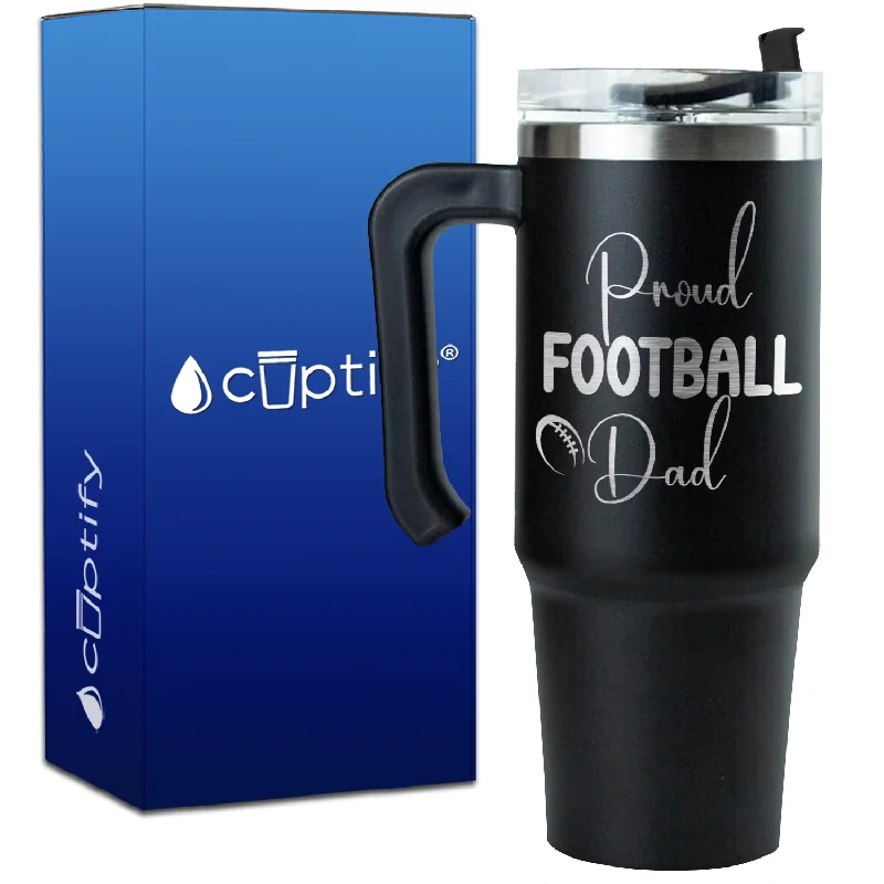 Proud Football Dad on 30oz Football Travel Mug