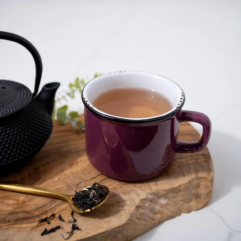 Purple Enamel Look Ceramic Mug