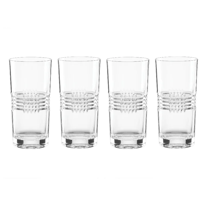 Sloane Crystal Highball Glasses, Set of 4