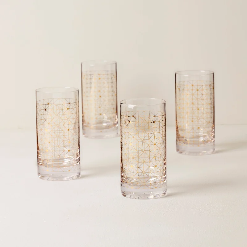 Tuscany Classics Gold Dust Highballs, Set of 4