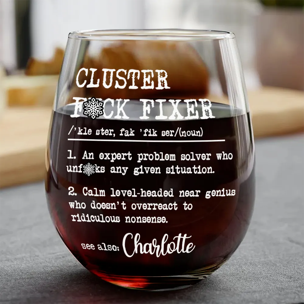 Funny Gift For Colleagues An Expert Problem Solver - Personalized Stemless Wine Glass