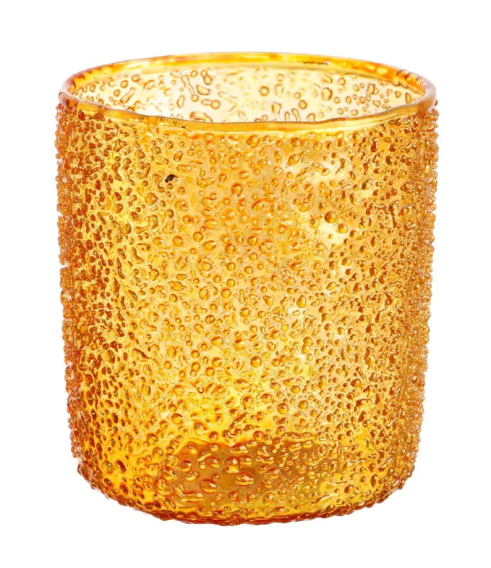 Jim Marvin Beaded Glass Gold Votive Holders, Set of 4